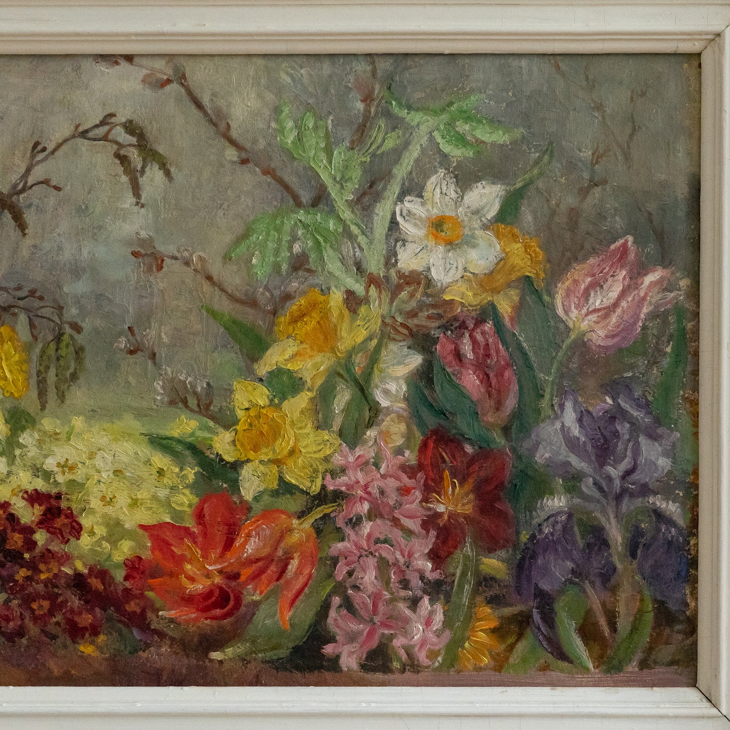 Framed Floral Oil Painting