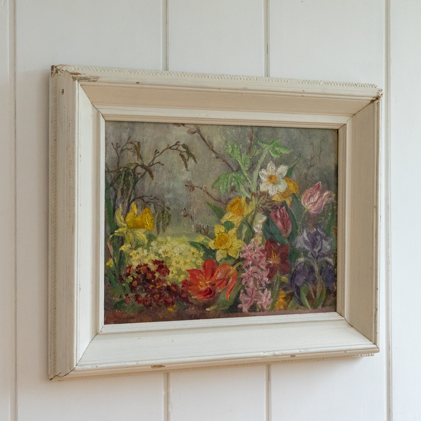 Framed Floral Oil Painting