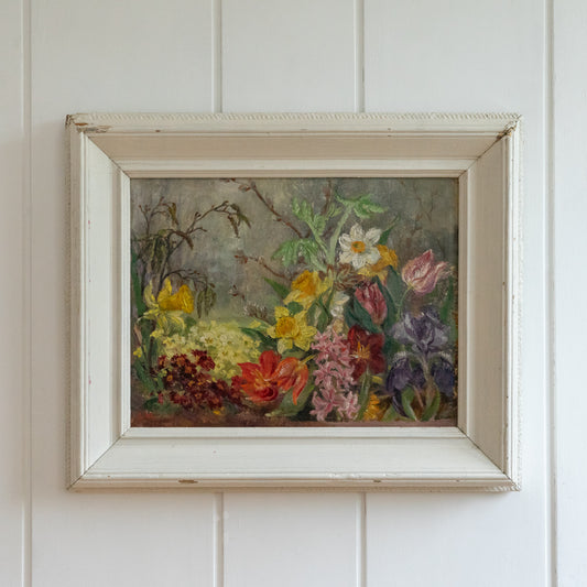 Framed Floral Oil Painting