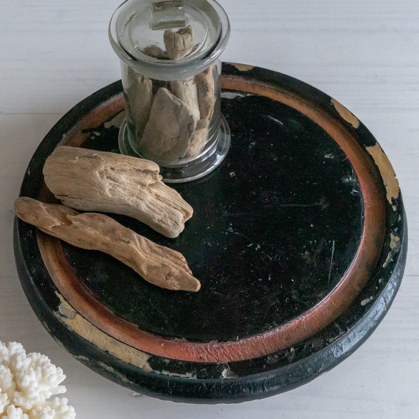 Large Ebonsied Wooden Dome Base