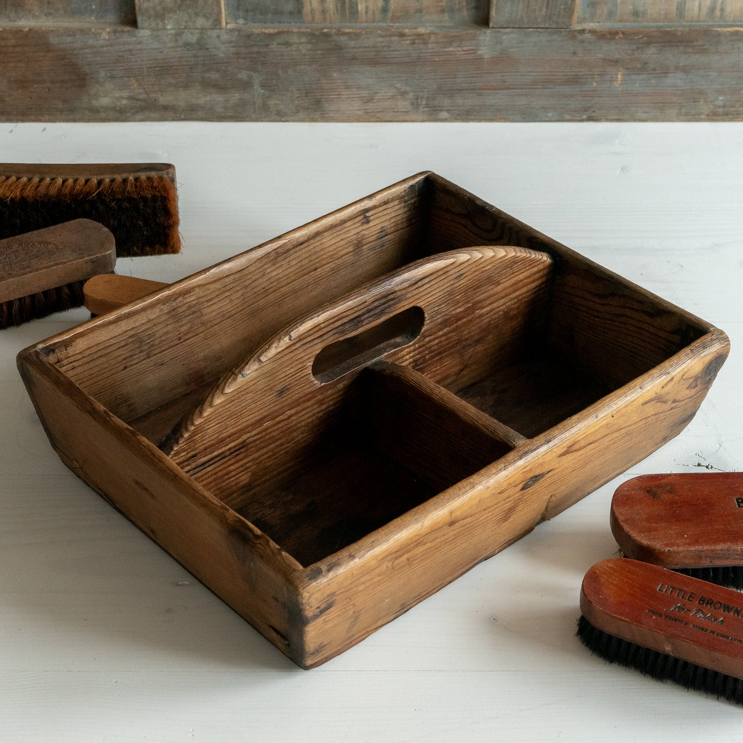 Little Rustic Pine Trug Caddy