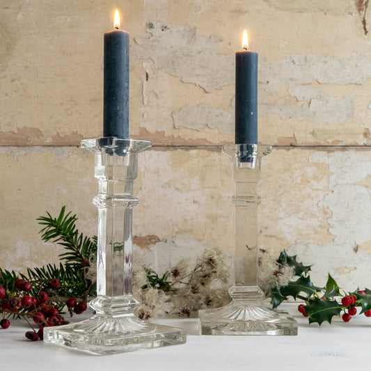 Pair of Glass Candlesticks