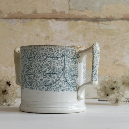 Seaweed Transferware Double Handle Mug