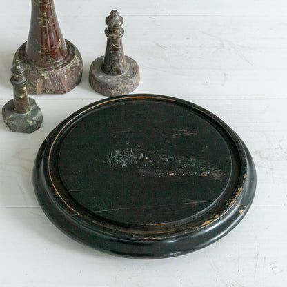 Small Ebonised Wooden Dome Base
