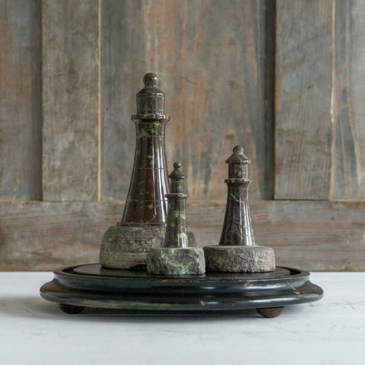 Small Ebonised Wooden Dome Base