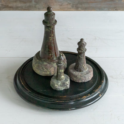 Small Ebonised Wooden Dome Base