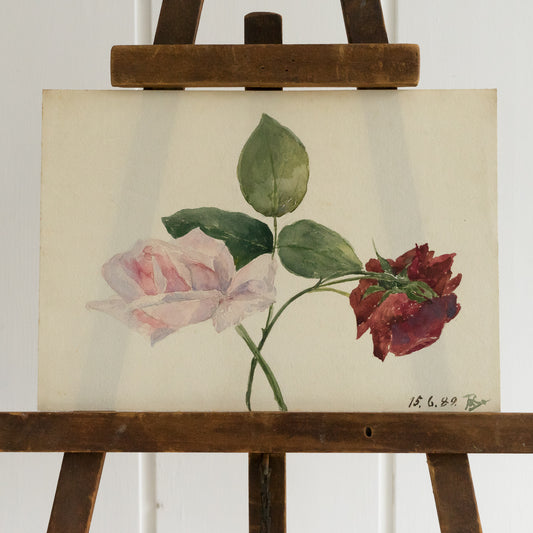 Small Watercolour of Two Roses