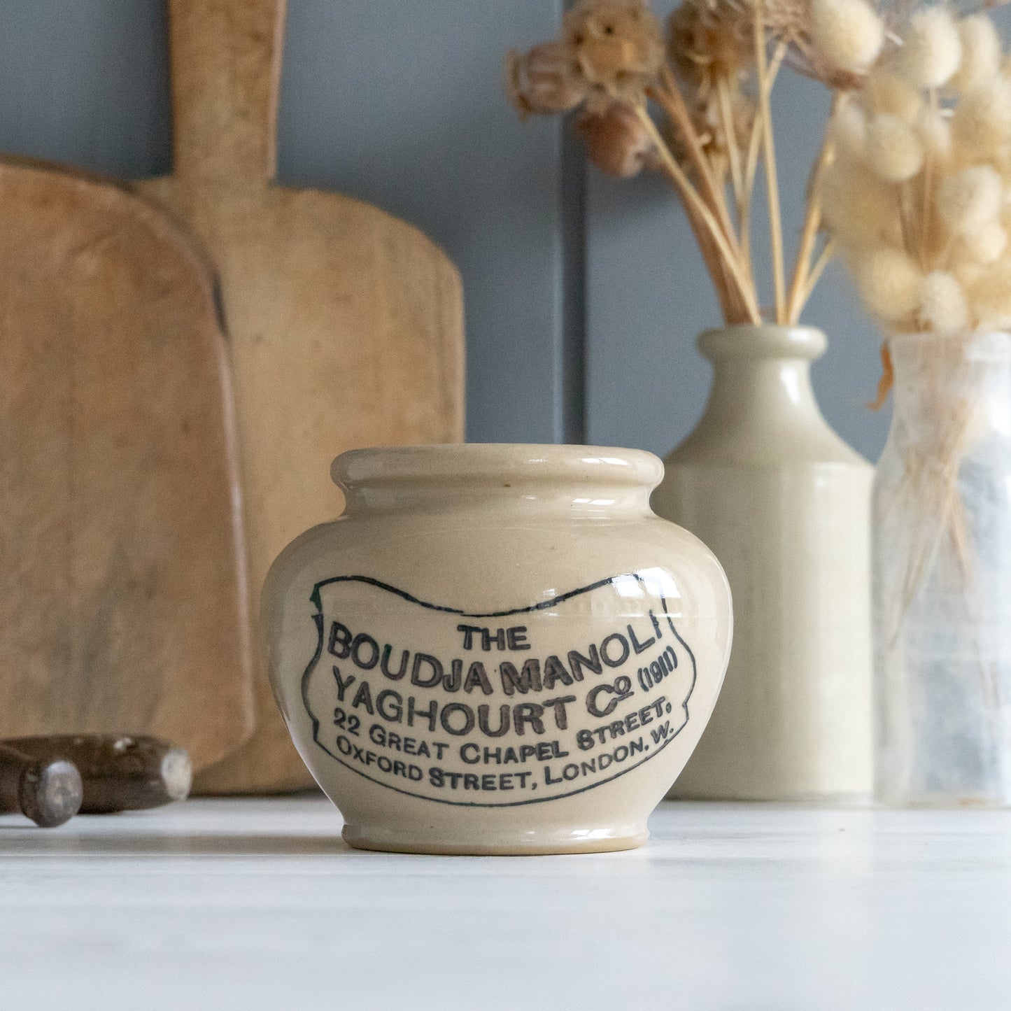 Vintage Boudja Manoli Yaghourt Co Stoneware Yoghurt Pot #2