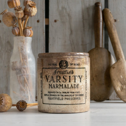 Vintage Ironstone Fruitfield Varsity Marmalade jar