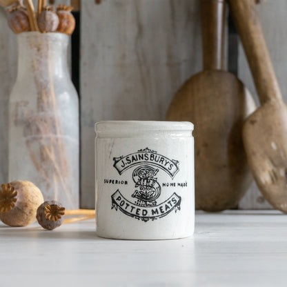 Vintage J Sainsbury ironstone potted Meat Jar