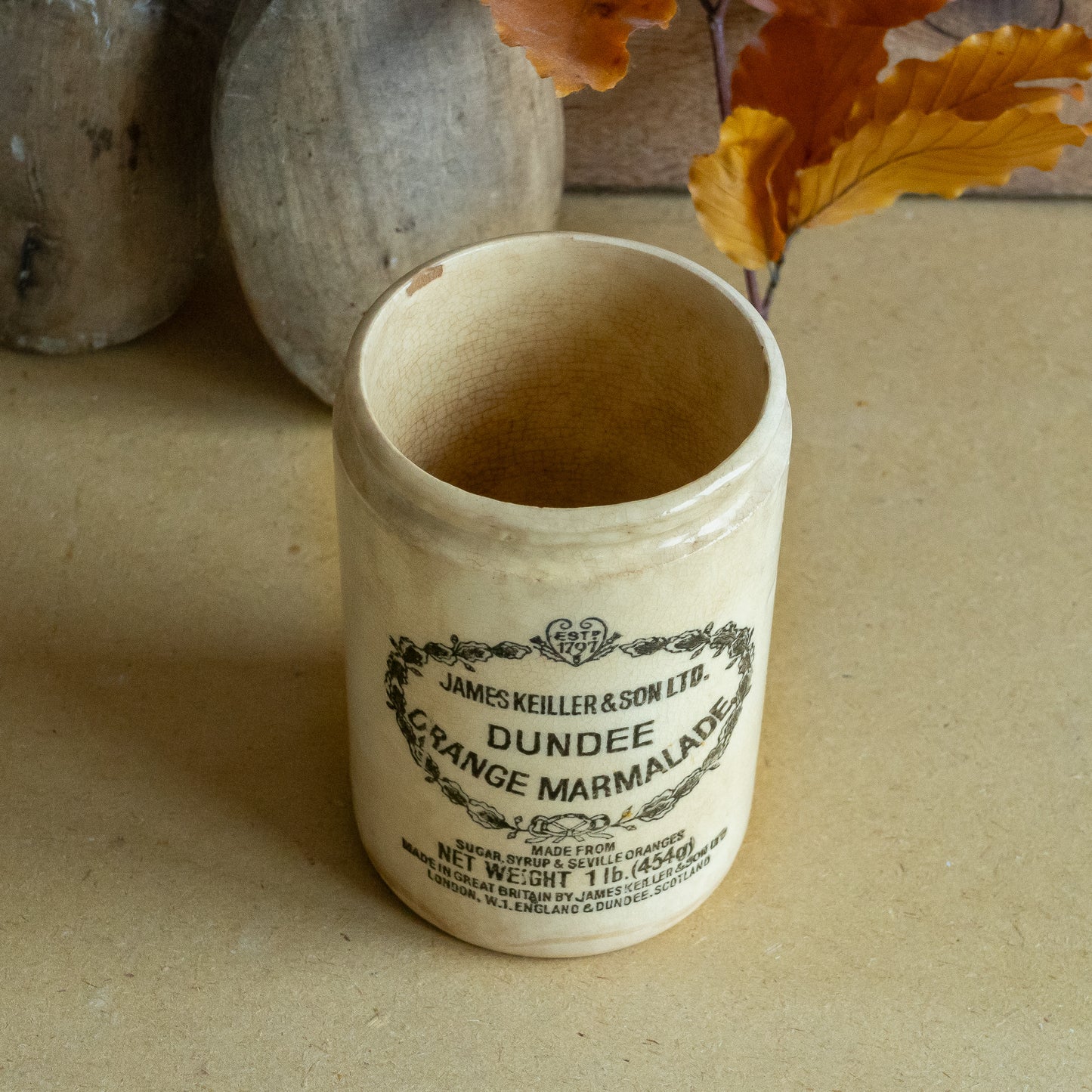 Vintage James Keiller Orange Marmalade Pot