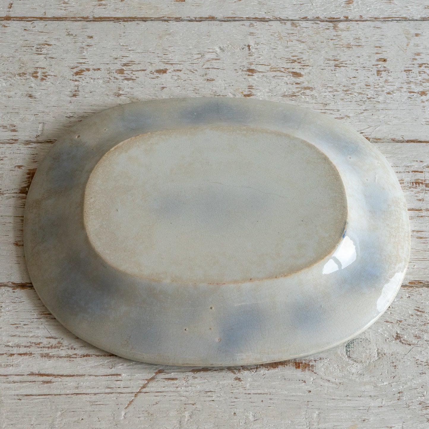 ANTIQUE FLOW BLUE SERVING PLATE