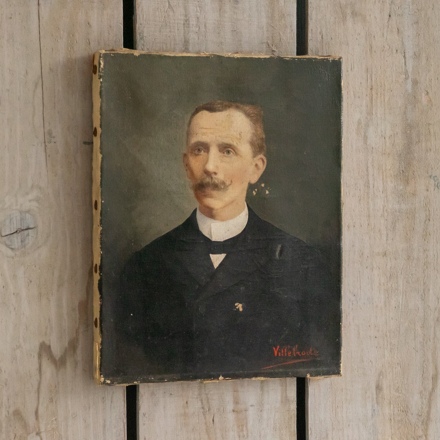 Antique French Portrait Painting of a Gentleman