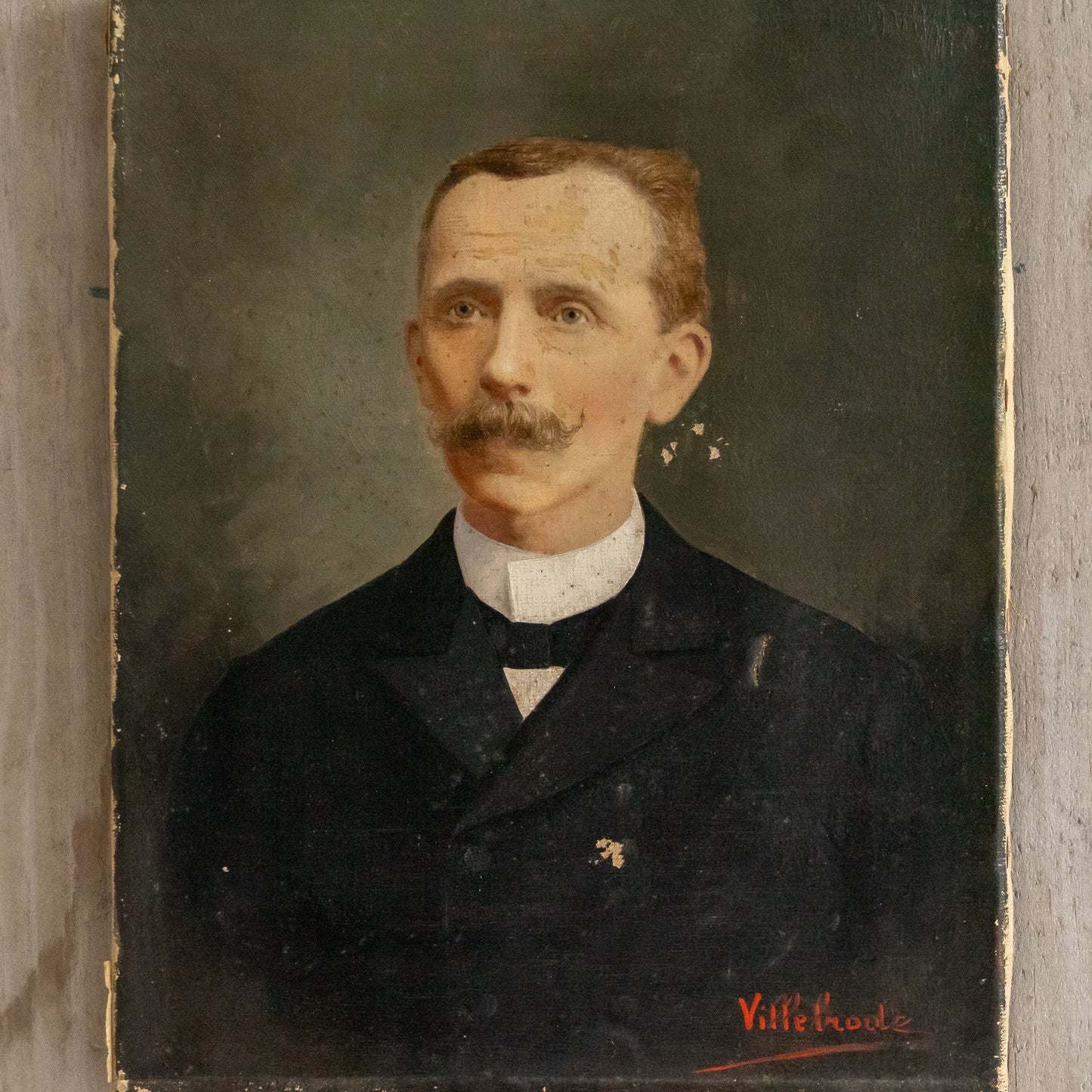 Antique French Portrait Painting of a Gentleman
