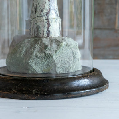 Antique Glass Dome and Wooden Base