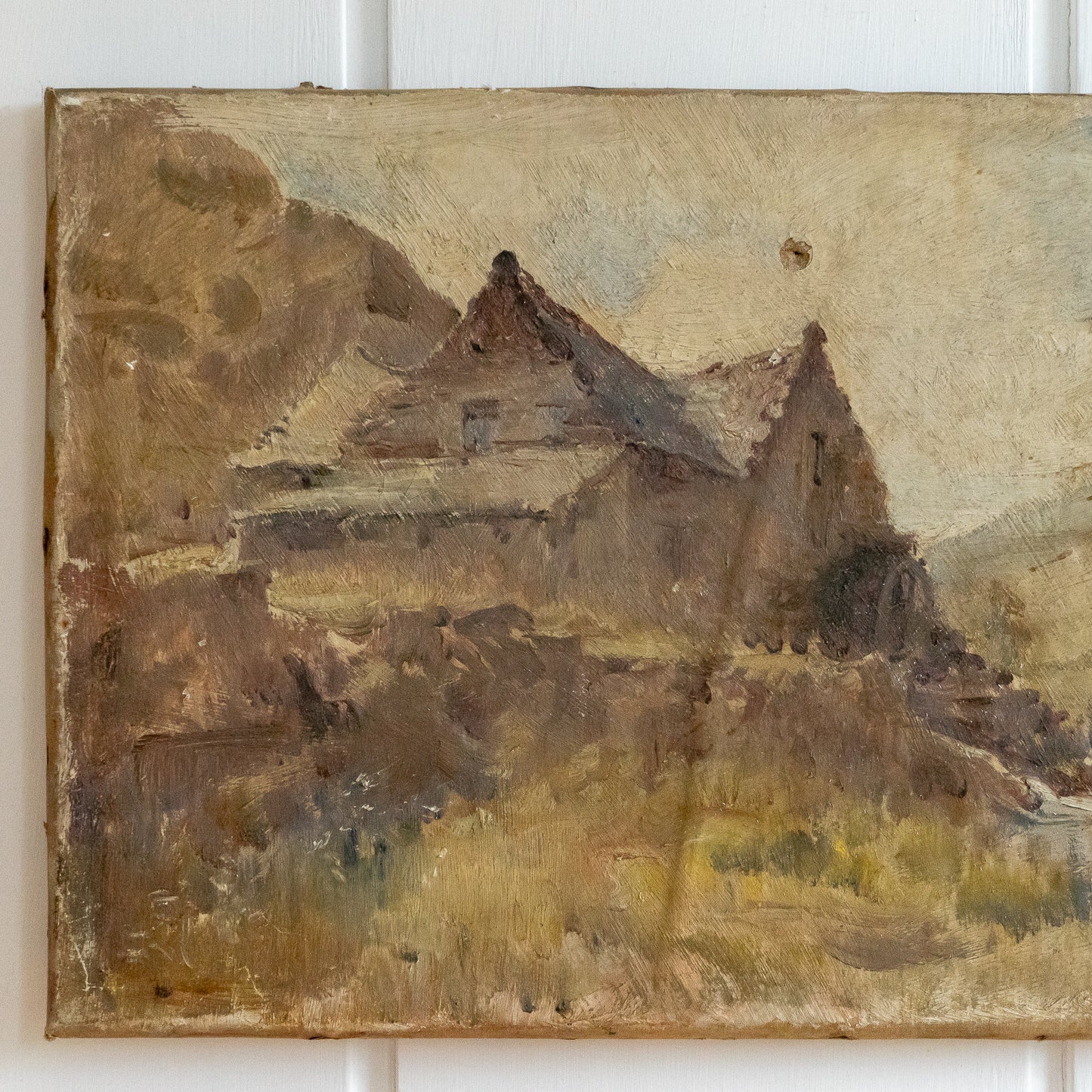 Antique Oil Painting of a Watermill