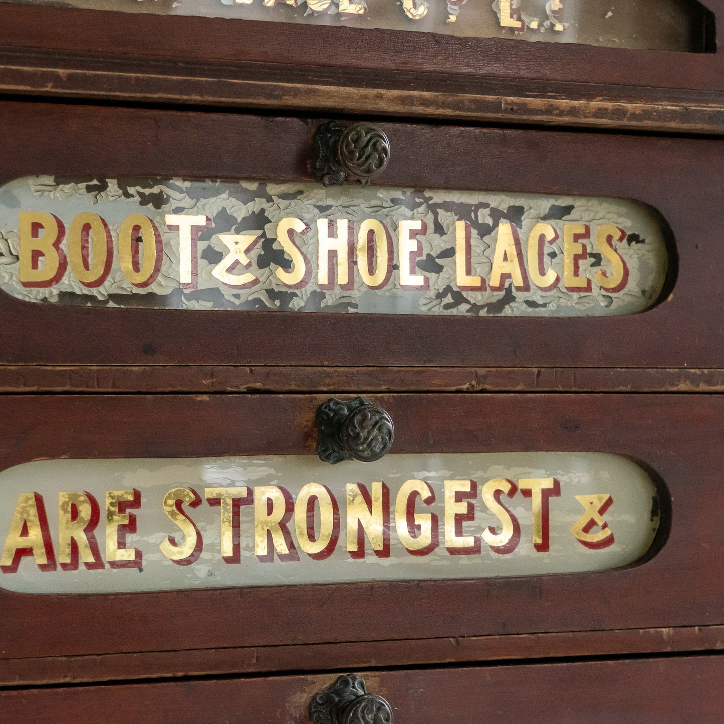 Stunning Antique Set of Shop Advertising Drawers
