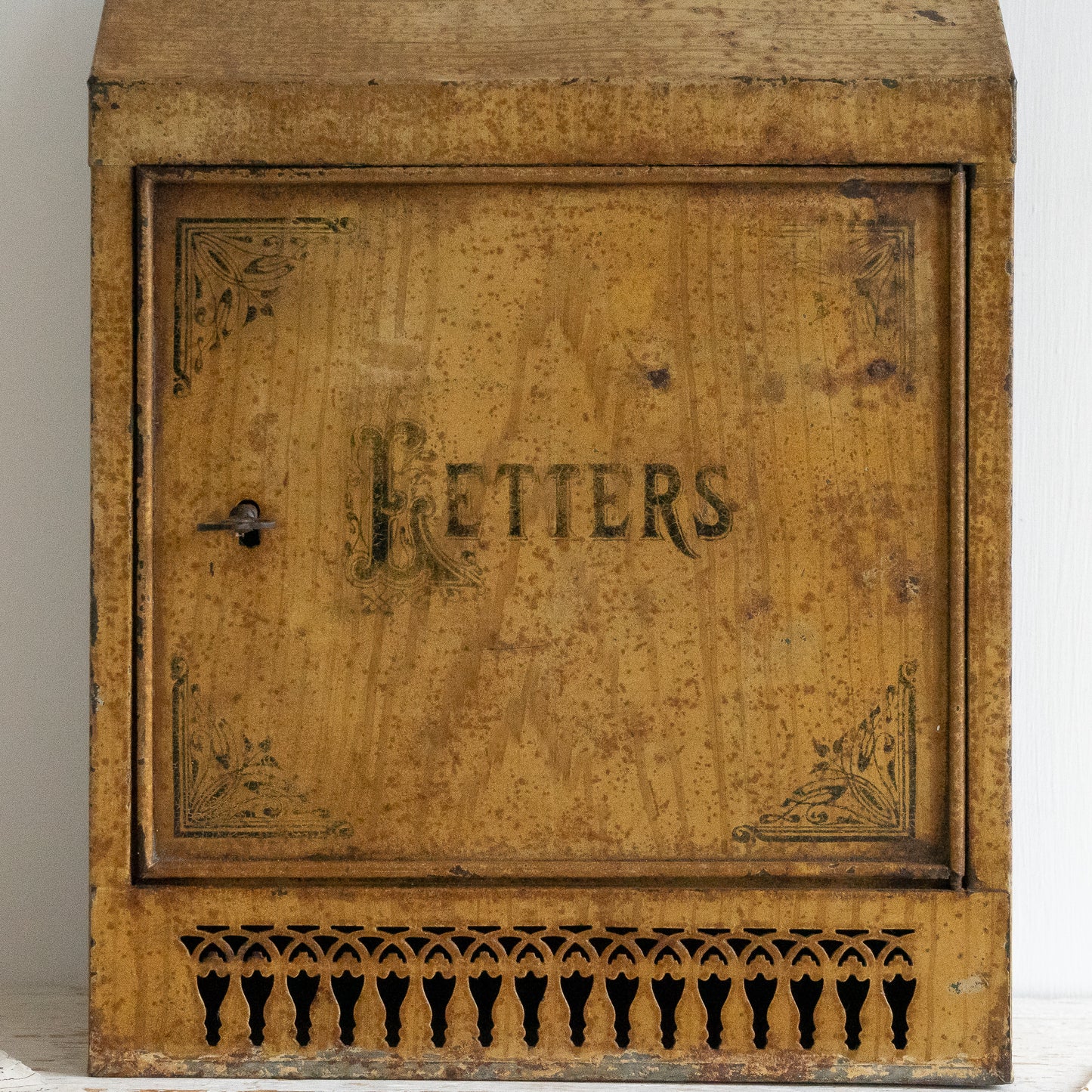 Antique Toleware Letter Box