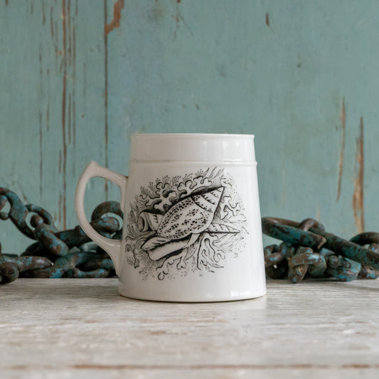 Antique Transferware Shell Mug