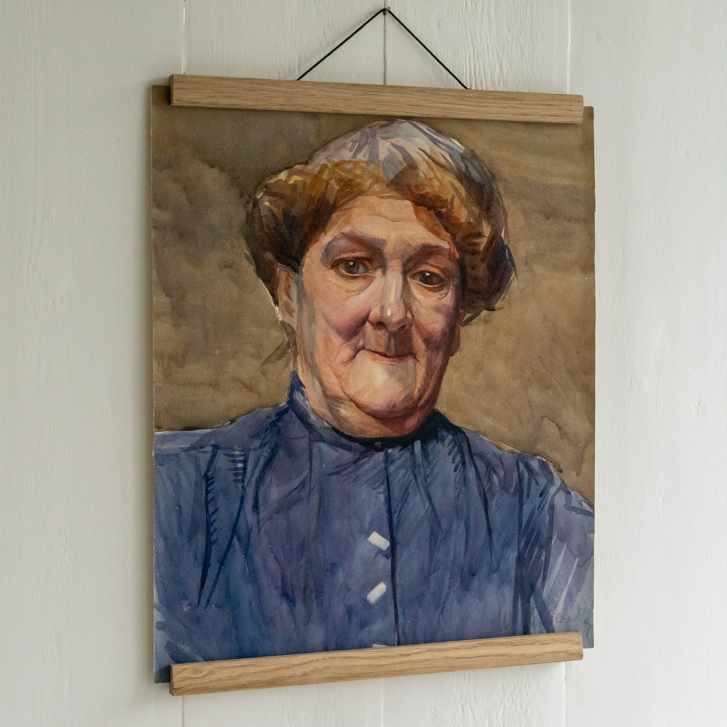 Antique Watercolour Painting of a Lady