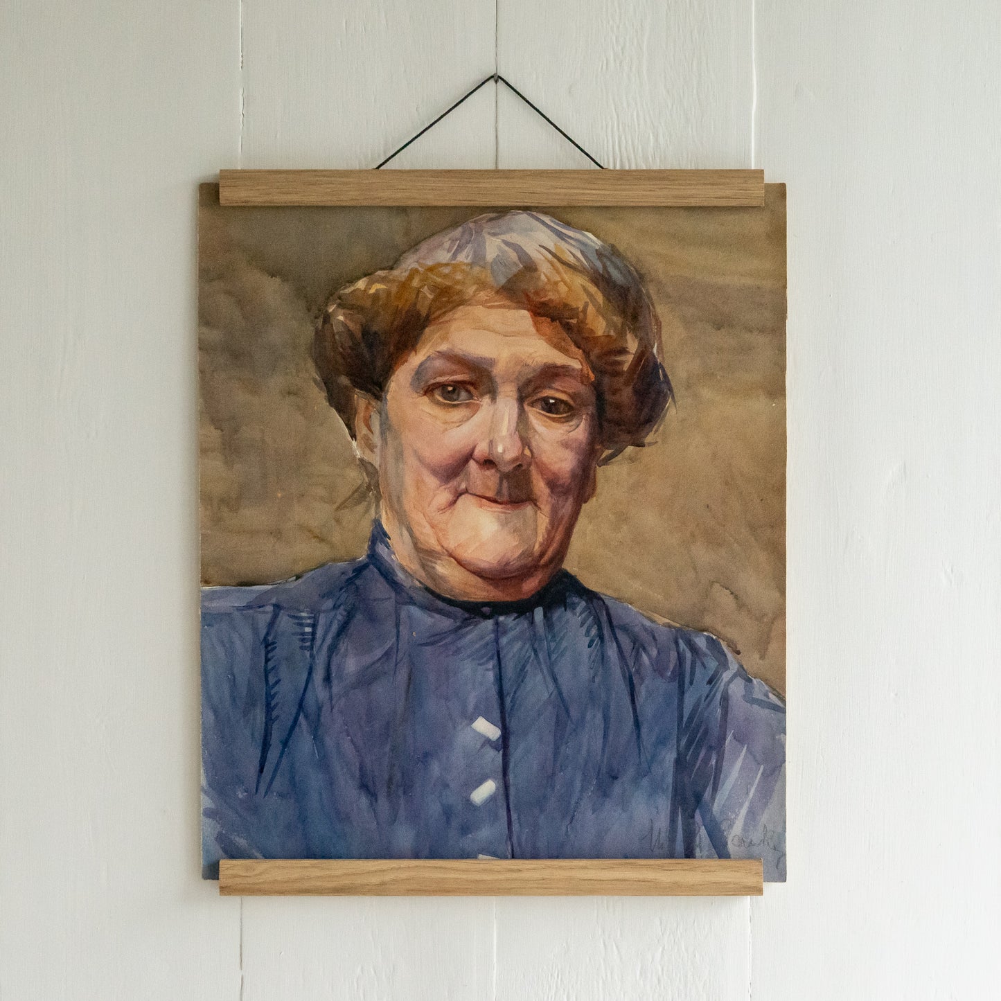 Antique Watercolour Painting of a Lady
