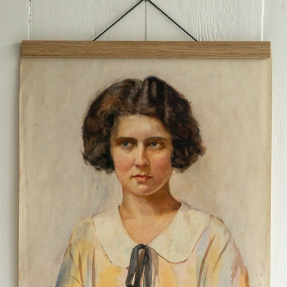 Antique Watercolour Painting of a Young Woman