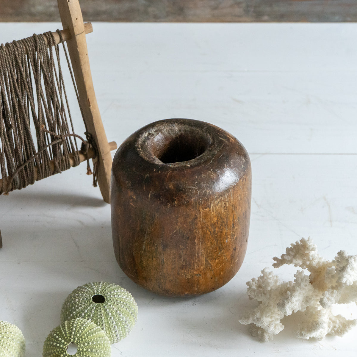 Antique Wooden Stable Noggin