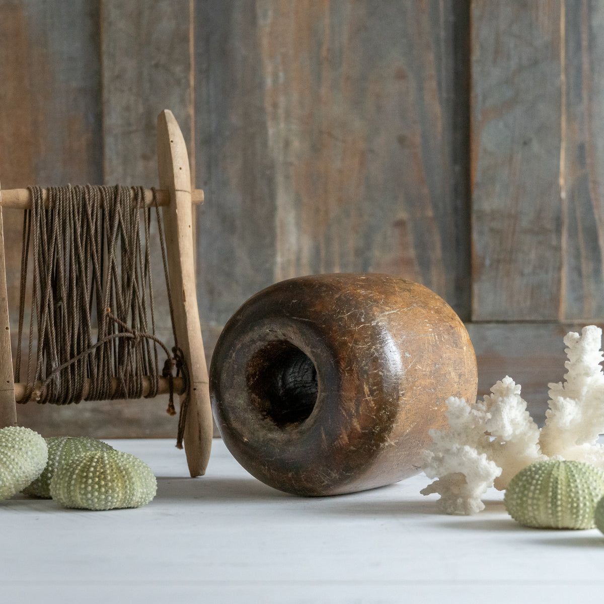 Antique Wooden Stable Noggin