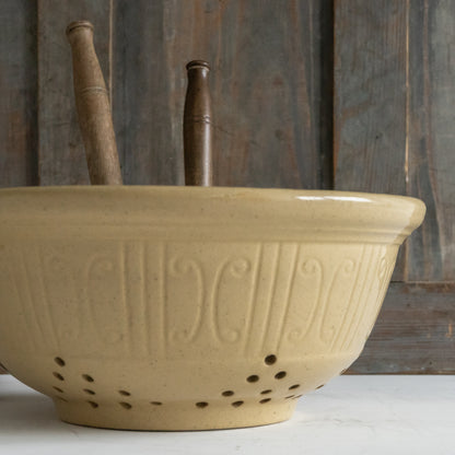 Antique Yellow Ware Colander