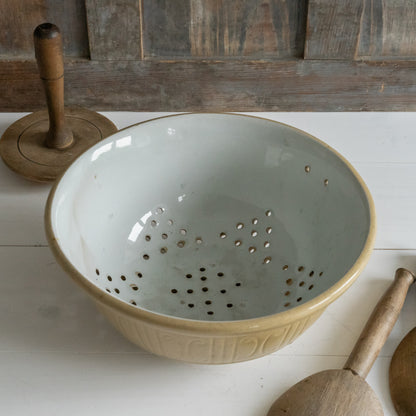 Antique Yellow Ware Colander