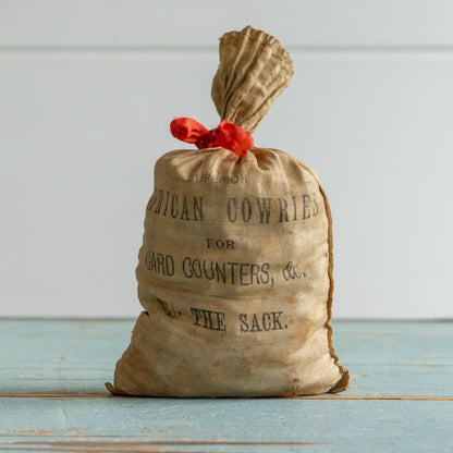 Antique African Cowries Shells in Original Linen Sack