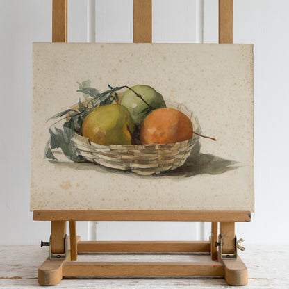 Basket of Apples Watercolour Painting