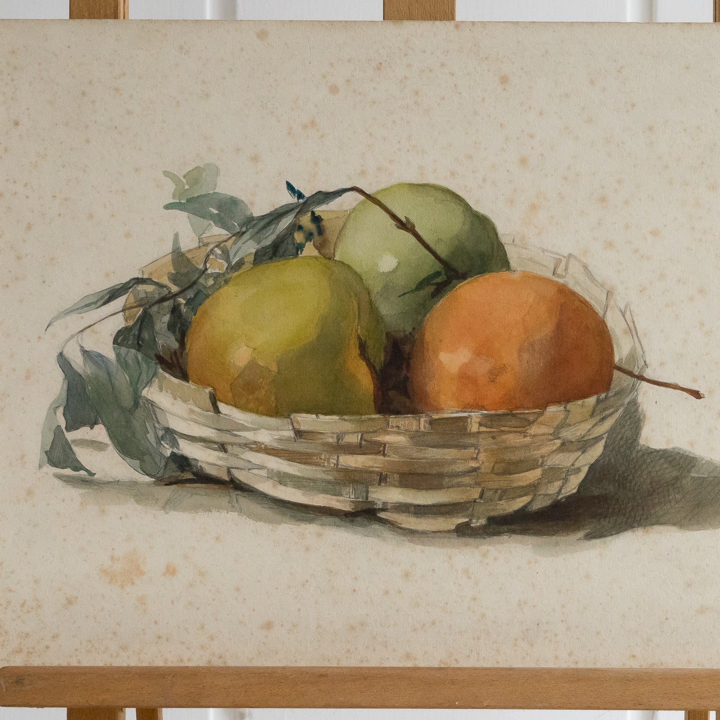 Basket of Apples Watercolour Painting