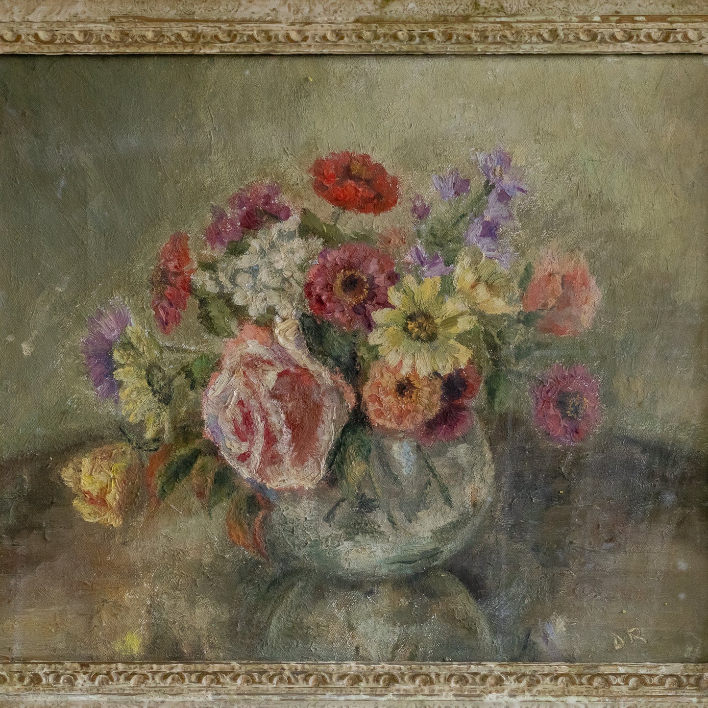 Beautiful Framed Floral oil Painting