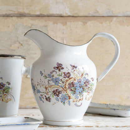 Charming Vintage Floral Enamel Set