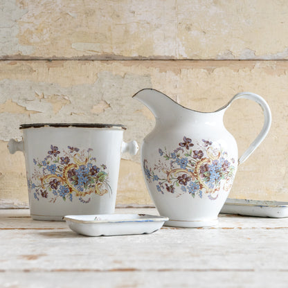 Charming Vintage Floral Enamel Set