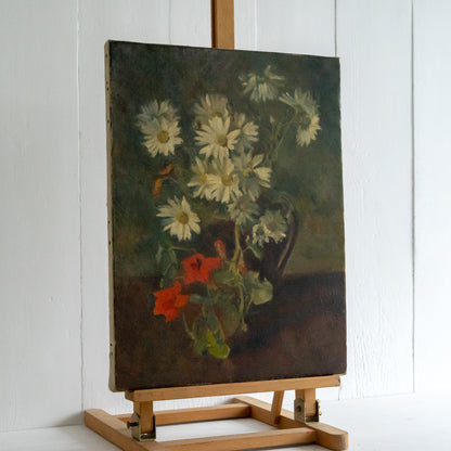 Daisy and Nasturtium Oil Painting