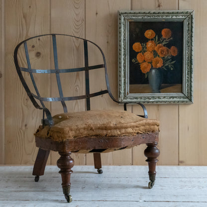 Deconstructed French Iron Back Armchair