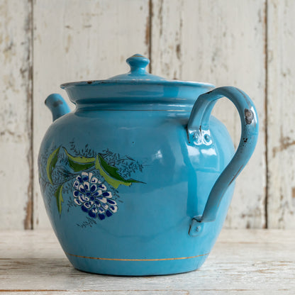 Decorative Blue Enamel Teapot