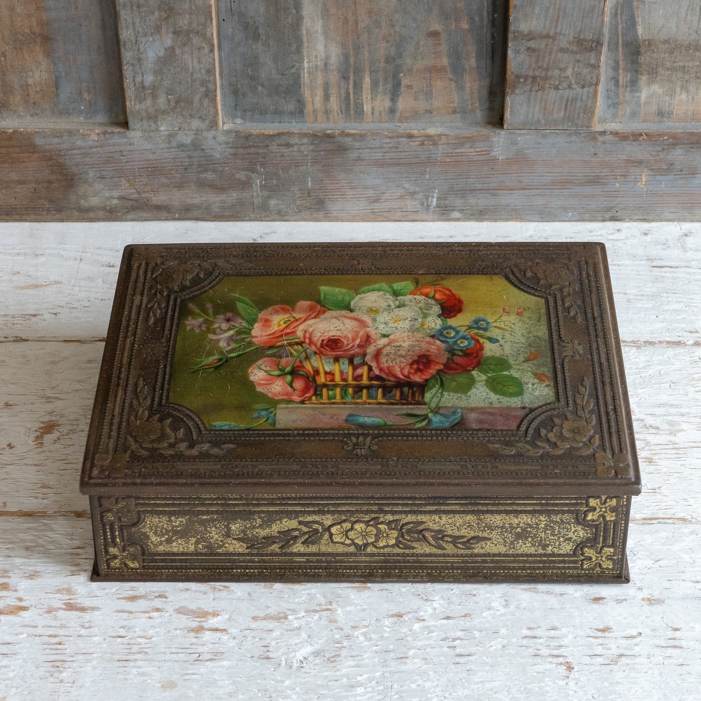 Decorative Floral Crawford & Sons Biscuit Tin