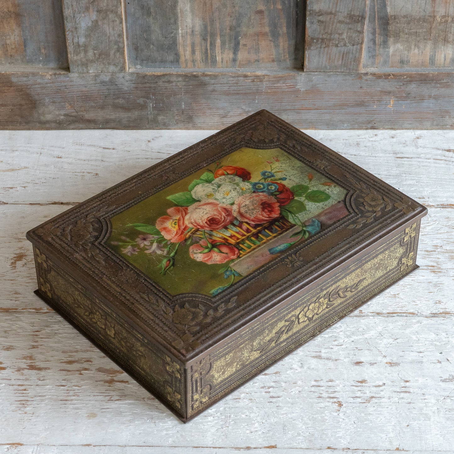 Decorative Floral Crawford & Sons Biscuit Tin