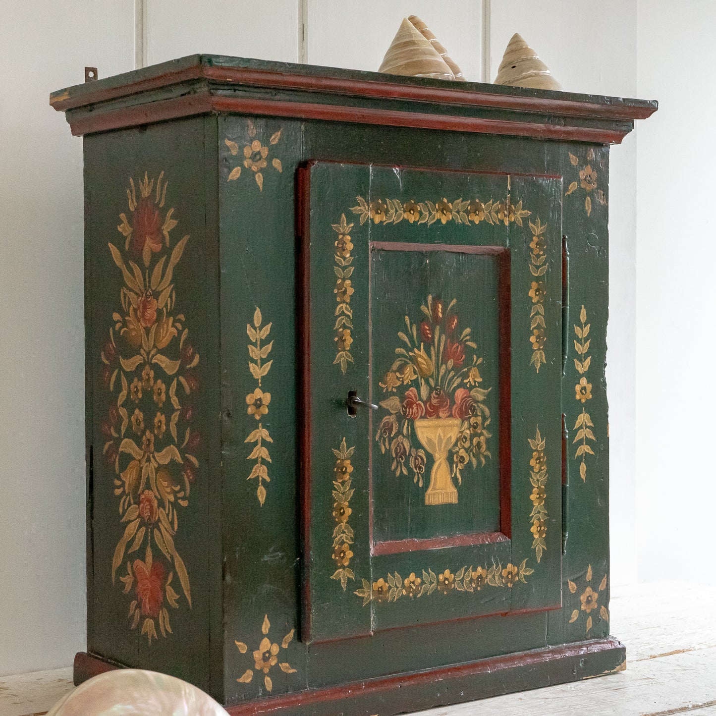 Decorative Floral Painted Cabinet