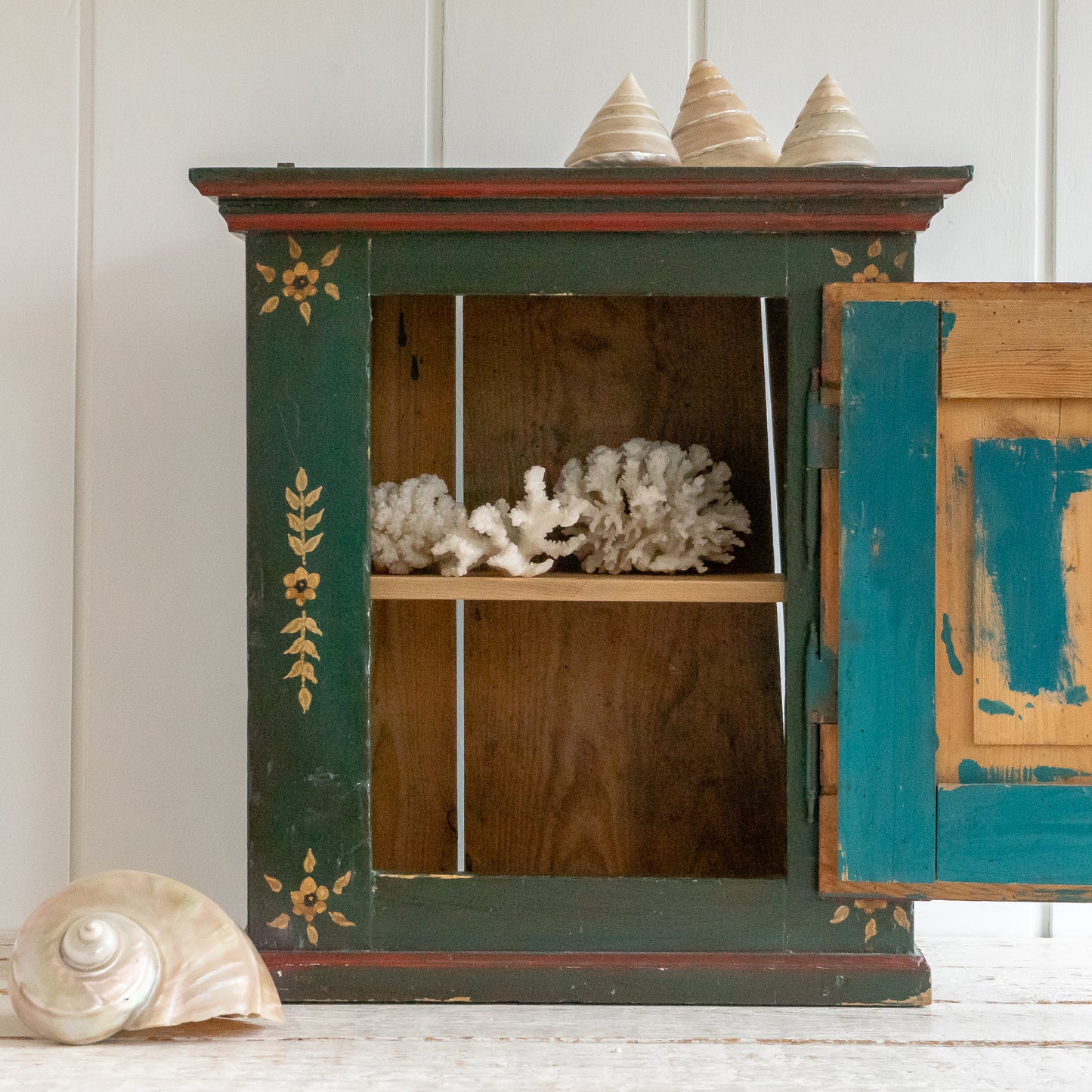 Decorative Floral Painted Cabinet