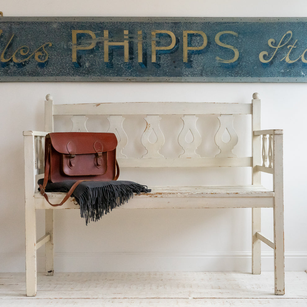 Decorative Original White Painted Bench – Goose Home and Garden