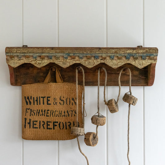Decorative Painted Hooks and Shelf