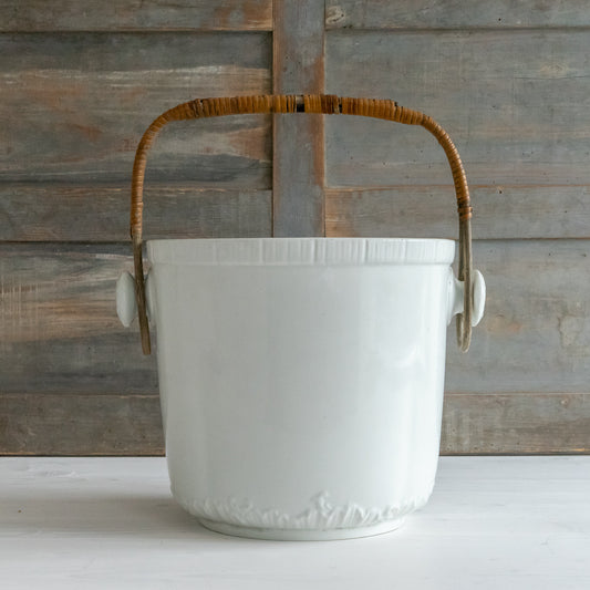Decorative White Ironstone Bucket