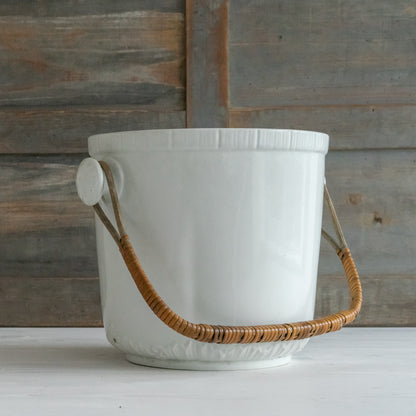 Decorative White Ironstone Bucket