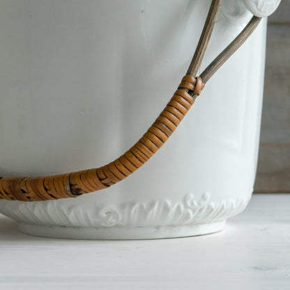 Decorative White Ironstone Bucket