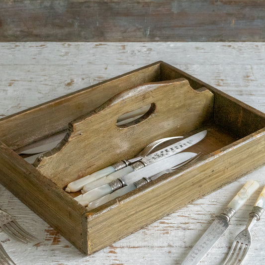 Decorative Wooden Cutlery Tray