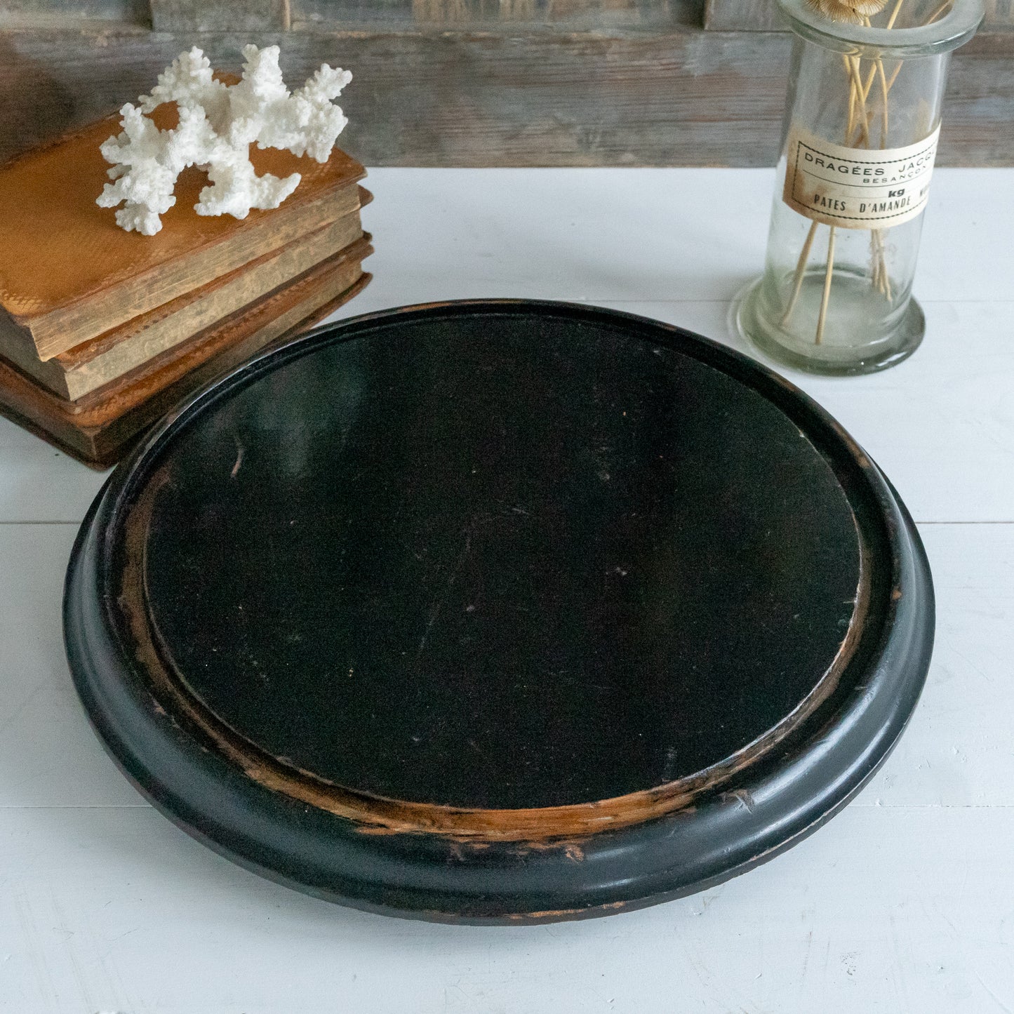Ebonised Wooden Dome Base
